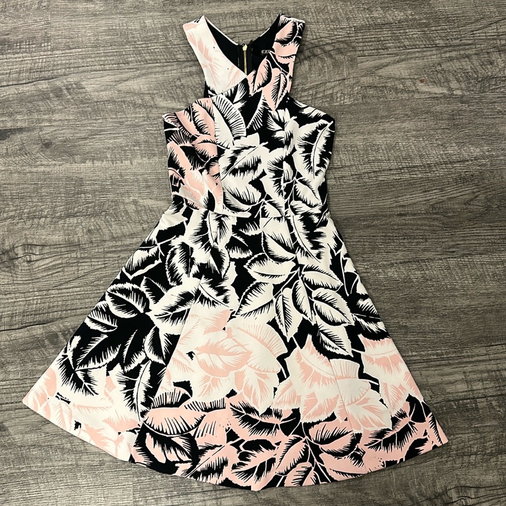 EXPRESS - Business Dress - Worn Once w SIMONE BILES. Size 0. Black, pink white